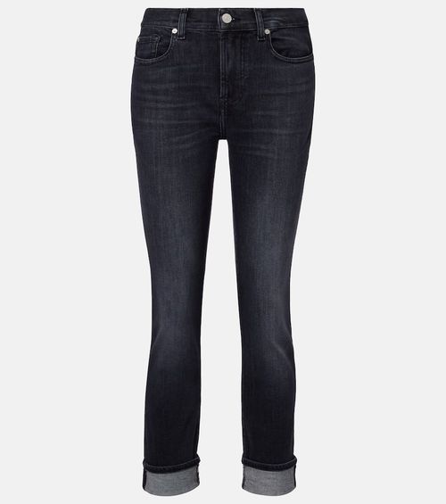 Mid-rise cropped skinny jeans