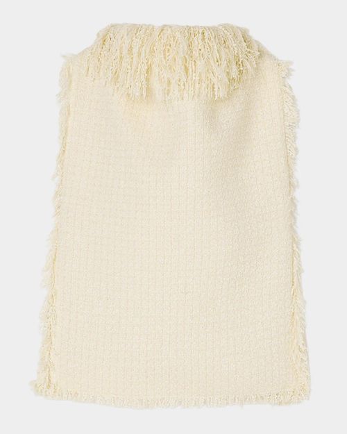 Textured Boucle Fringe Top