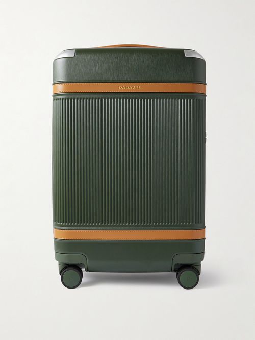 Aviator Carry-on Plus Vegan Leather-trimmed Recycled Hardshell Suitcase - Green