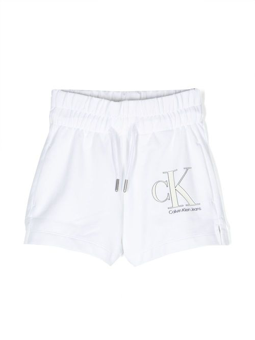 Logo-print drawstring shorts - White