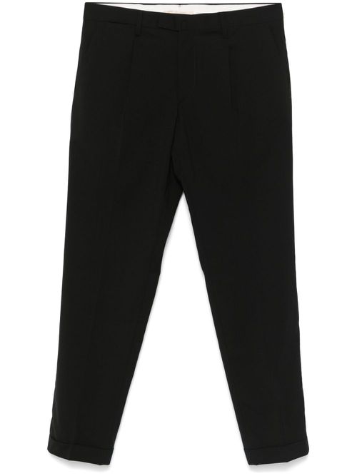 Tapered cropped trousers - Black