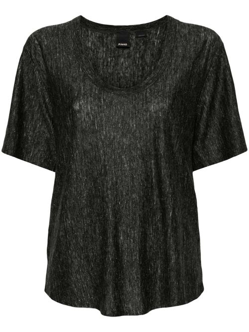 Short-sleeve linen T-shirt - Black