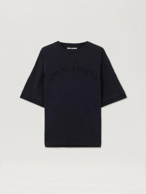 Curved Logo Loose Double T-shirt - Man T
