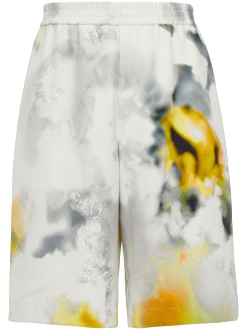 Faded abstract-print bermuda shorts - Neutrals