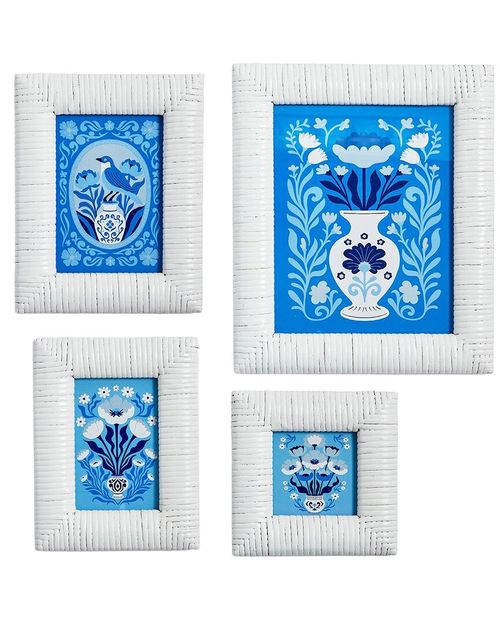 Set Of 4 Chinoiserie Framed Wall Art Pieces