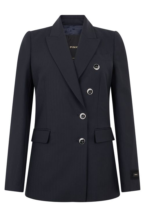 Striped Jacket with Decorative Buttons