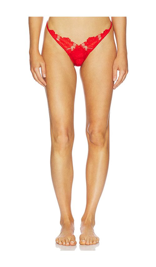 For Love & Lemons Love Is A Rose Thong Panty in Red. - M also in L, S