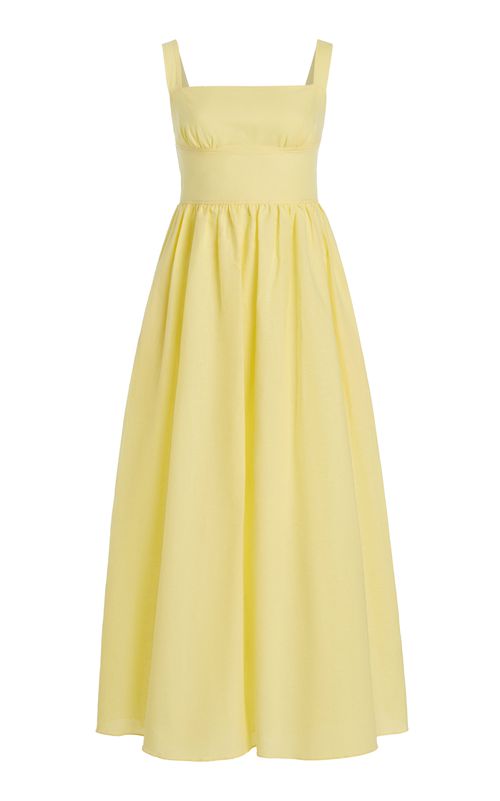 Exclusive Crossback Linen-Cotton Maxi Dress