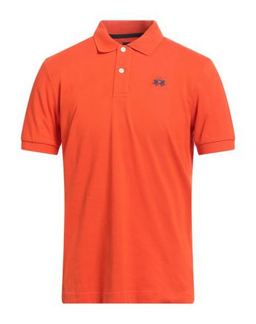 La Martina Man Polo shirt Orange Size 4XL Cotton