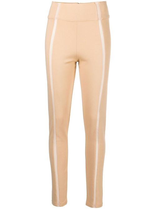 Sheer-panel leggings - Neutrals