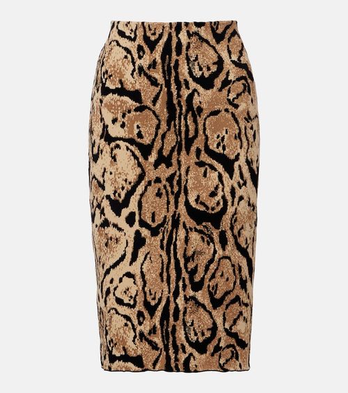 Jacquard pencil skirt