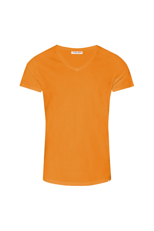 V-Neck Cotton T-shirt — Orange
