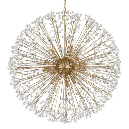 Aged Brass 16 Light Chandelier from the Dunkirk Collection