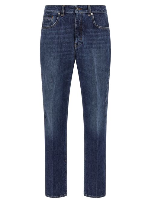 Straight-Leg Cotton Jeans — Blue