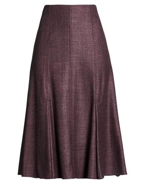 Woman Midi skirt Purple Size 4 Wool, Silk