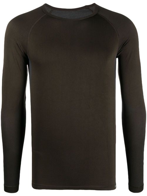 Jacquard-logo long-sleeve T-shirt - Brown