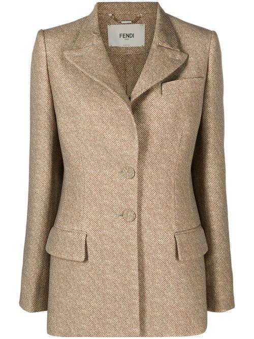 Tailored button-fastening jacket - Brown
