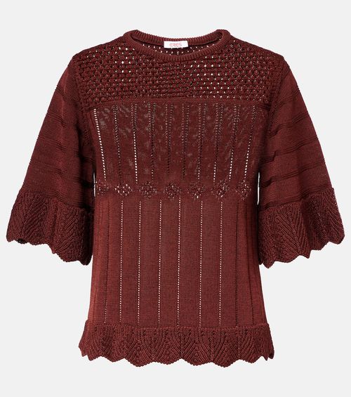 Rêverie open-knit cotton-blend top