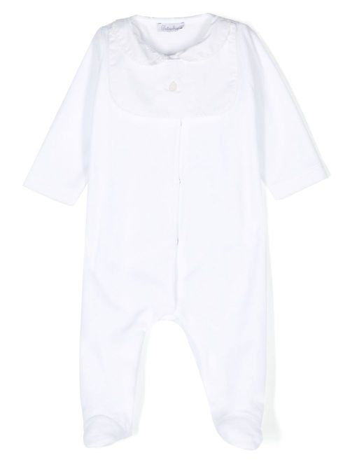 Bib collar cotton babygrow - 000- WHITE