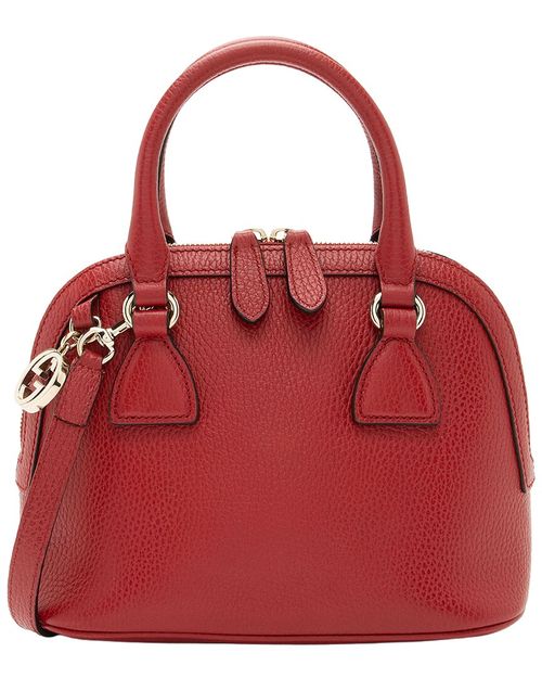 Red Leather GG Charm Dome Small Satchel (Authentic Pre-Loved)