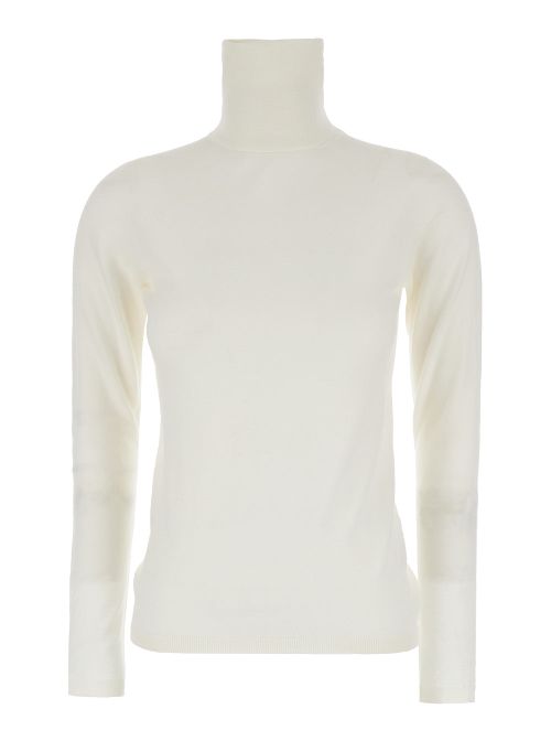Virgin Wool Turtleneck Sweater — White