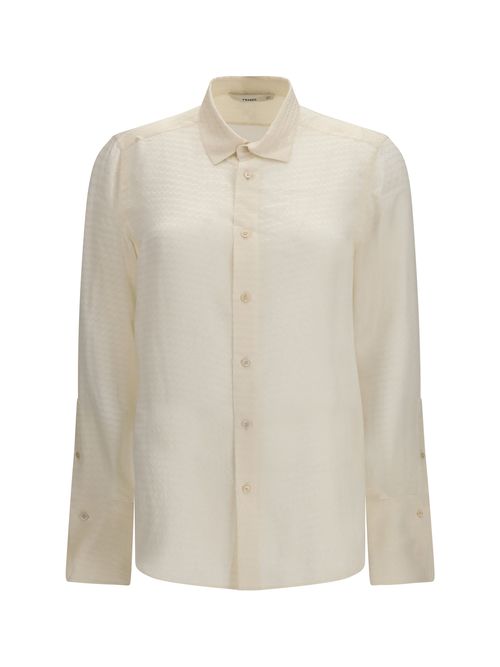 Jacquard Silk Shirt — Beige