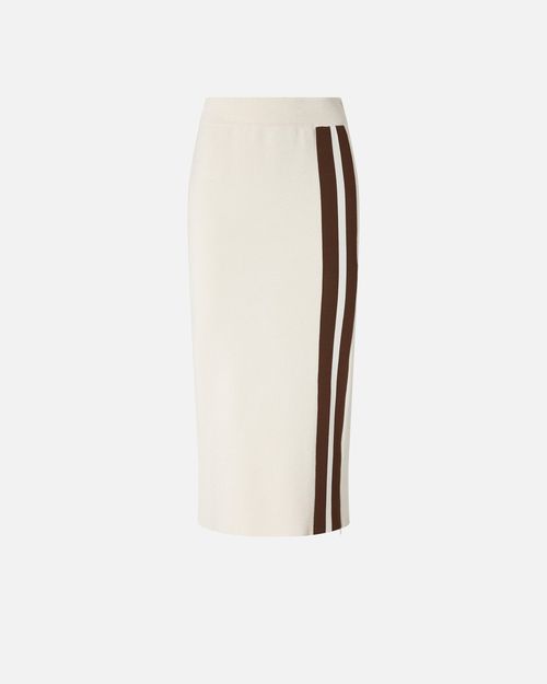 Slim-fitting midi skirt with contrasting bands - L
