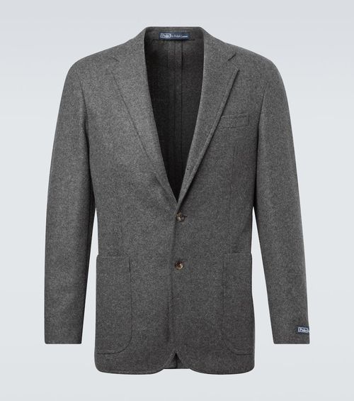 Wool-blend flannel blazer