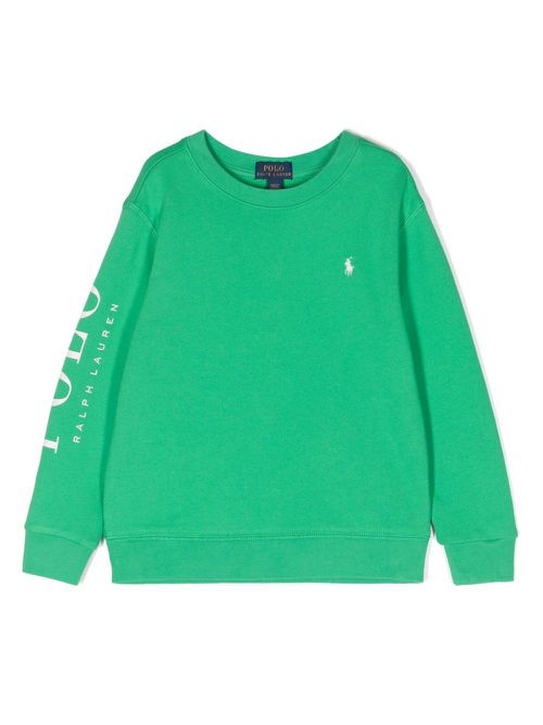 Logo-embroidered jersey sweatshirt - Green