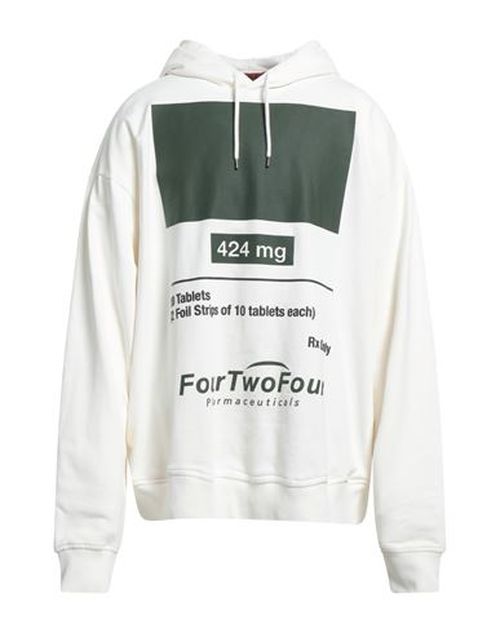 Man Sweatshirt Cream Size L Cotton