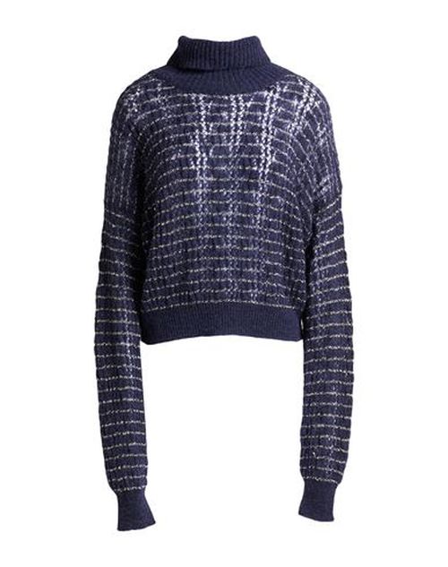 Alysi Woman Turtleneck Midnight blue Size L Alpaca wool, Merino Wool, Polyamide, Viscose, Metallic fiber