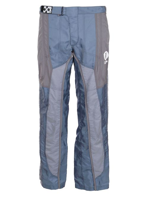 Panelled straight-leg trousers - Blue