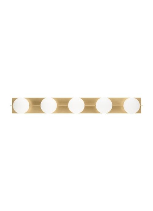 Natural Brass Five Light Bath Vanity from the Orbel Collection