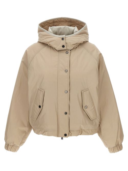 Brunello Cucinelli - Cropped Down Jacket Casual Jackets And Parka Beige