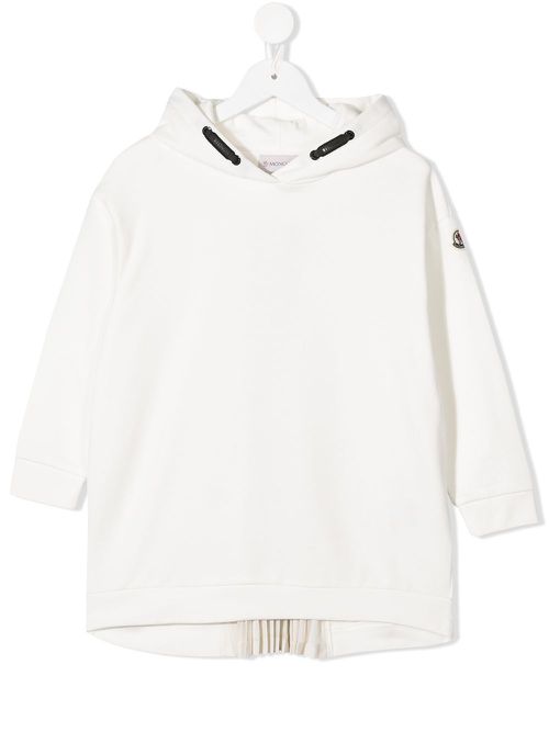 Pleated sweatshirt dress - White