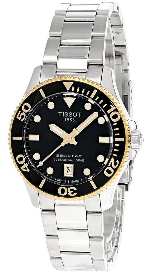 TISSOT Seastar 1000 36MM SS Black Dial Unisex Watch T120.210.21.051.00 / T1202102105100