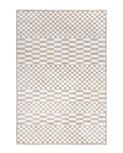 Nikita Faded Geometric Machine Washable Area Rug