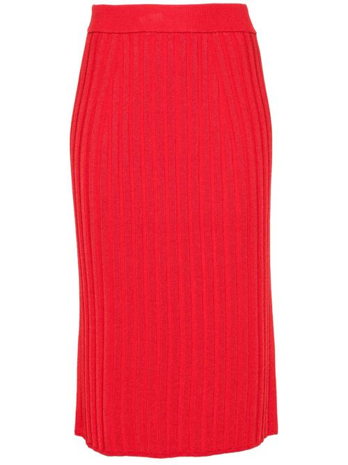 Chunky-ribbed skirt - Red