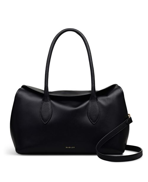 Liverpool Gardens Large Ziptop Grab Satchel Bag - Black