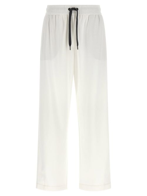 Cotton Piqué Track Joggers — White
