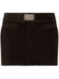 Ribbed velvet mini skirt - Black