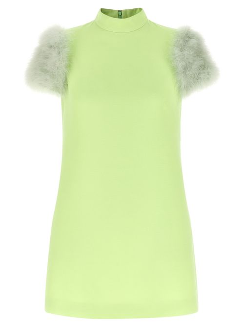 Green Crpe Mini Dress