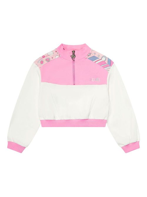 PUCCI Junior panelled-design sweatshirt - White