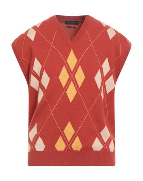 Man Sweater Brick Size L Cotton, Merino Wool, Cashmere