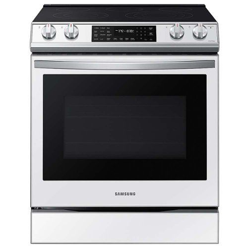 Samsung BESPOKE 6.3 cu. ft. Smart Front Control Slide-In Electric Range with Air Fry & Wi-Fi - White Glass