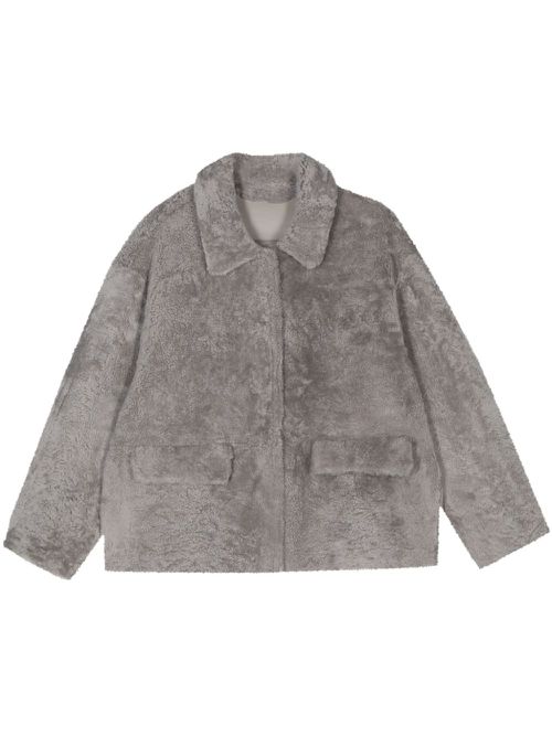 Reversible shearling jacket - Grey