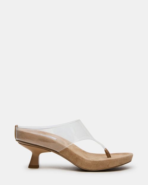 Steve Madden Women's Motion Thong Heels - Taupe - - Microsuede