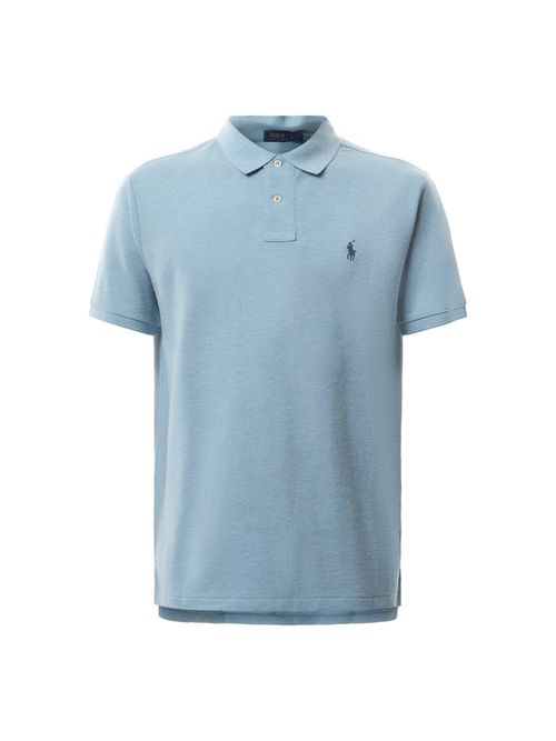 Mens Custom Fit Polo T-Shirt in Modern Blue Heather, Cotton