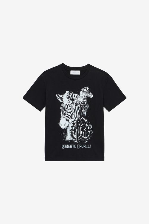 T-shirt With Zebra Print And Logo - Male Boys (4