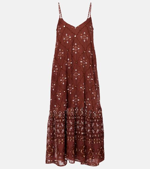 Printed cotton slip dress